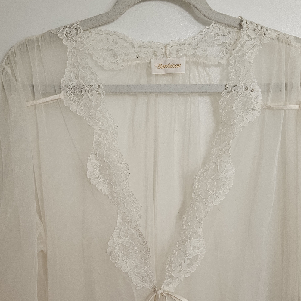Lace Sheer Robe - Cream